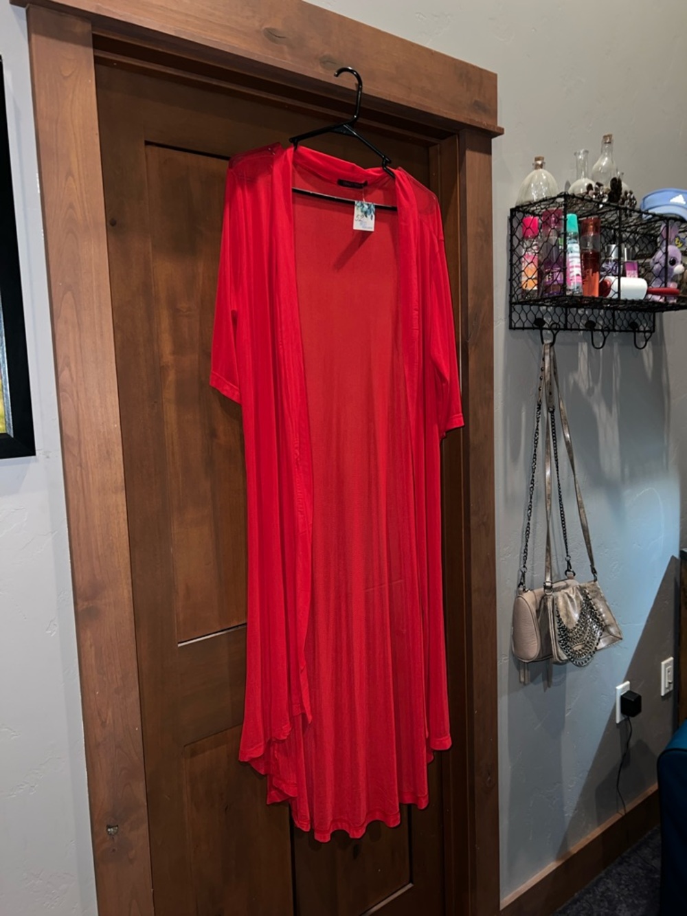 Crazy Train Clothing-Candy Apple Red Mesh Duster